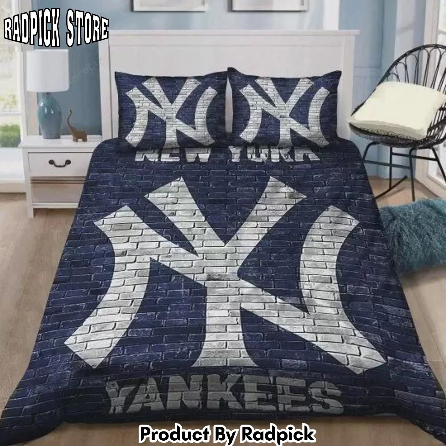 Radpick v6 new york yankees b180981 bedding set duvet cover pillow cases decor home rp327502